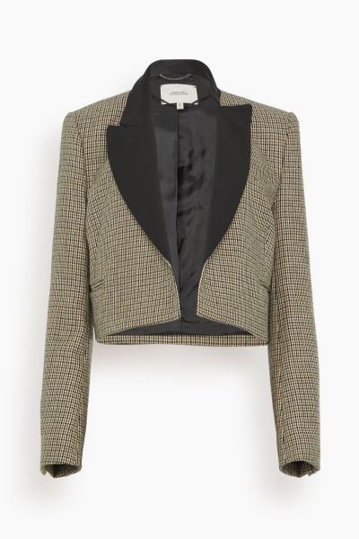 Graphic Elegance Jacket in Pepita Mix Khaki