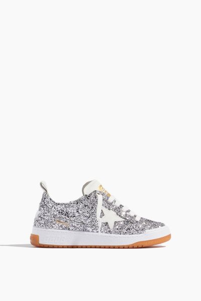 Yeah Glitter Sneaker in Silver/White