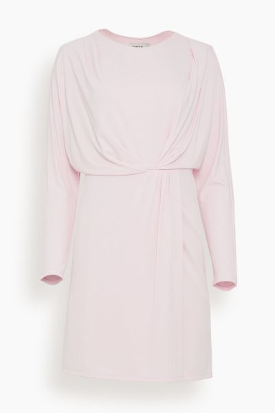 Tasha Long Sleeve Draped Mini Dress in Cherry Blossom