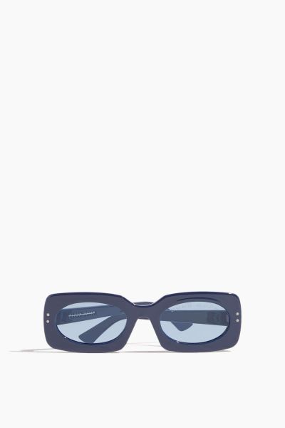 Inez and Vinoodh Rectangle Low Sunglasses in Navy