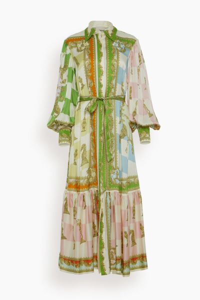 Checkmate Silk Shirtdress in Multi