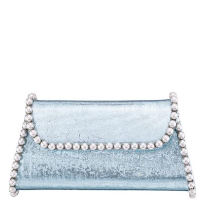 Cora-sea Green Pearl Trim Trapezoid Flap Bag