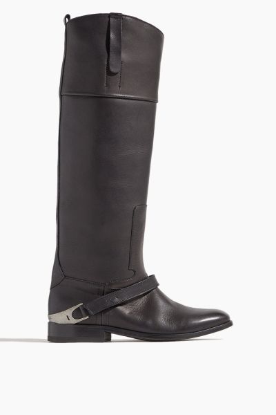 Charlie Leather High Boot in Black