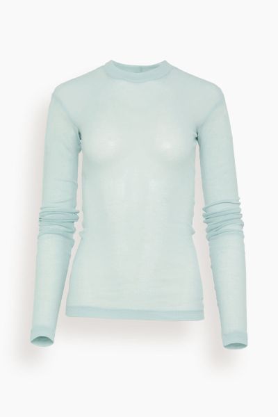 Long Sleeve Jersey Top in Coastal Blue