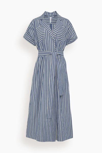 Vincenza Wrap Maxi in Indigo Stripe