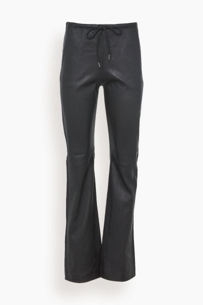 Drawstring Straight Leg Pant in Black