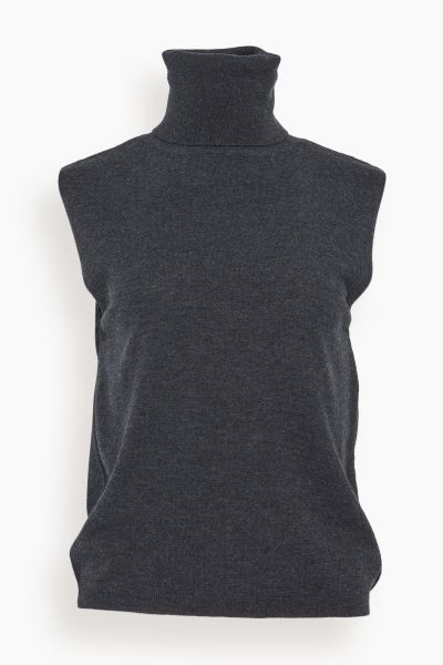 Deborah Knitted Top in Dark Grey