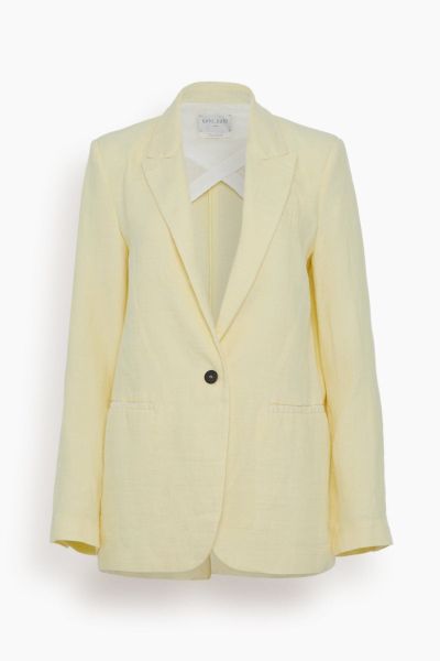 Chic Linen Herringbone Jacket in Luce