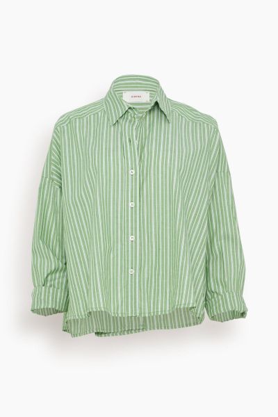 Riley Shirt in Matcha Stripe