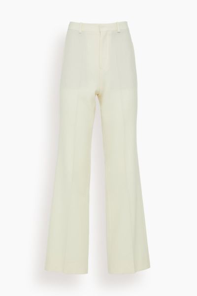 Credo Wool Straight Trousers in Cream