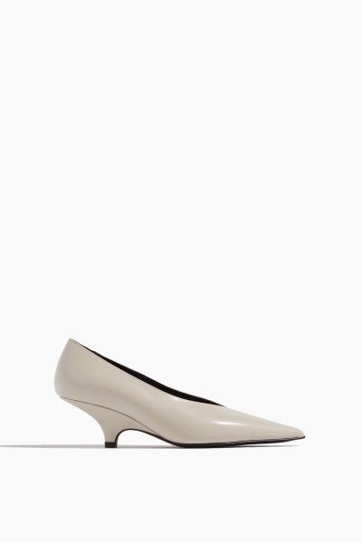 The Wedge Heel Pump in Cream