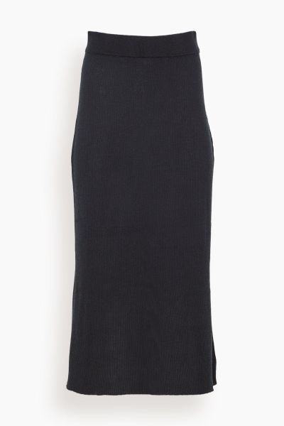 Panasie Ribbed Skirt in Black