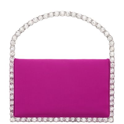 Sugar-parfait Pink Satin/crystal Frame Bag