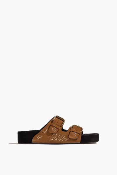 Lennyo Sandal in Cognac/Gold