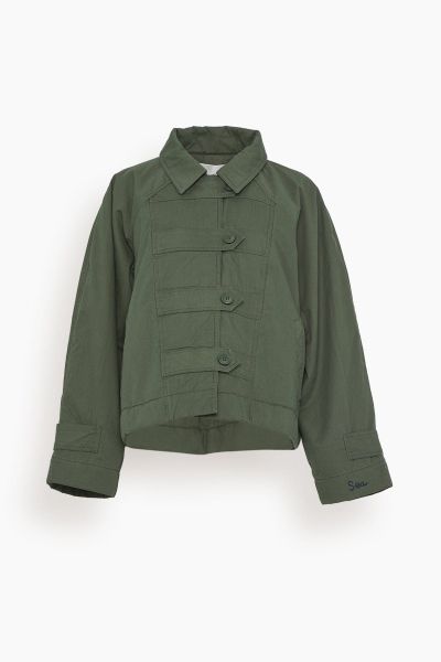 Samaka Garment Dye Long Sleeve Jacket in Thyme