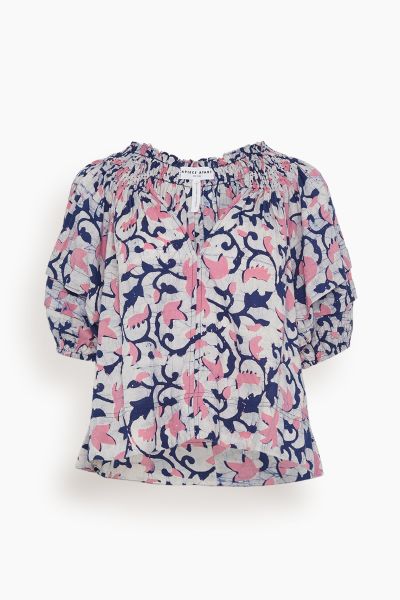 Caminitas Puff Sleeve Top in La Vid Batik Rosa