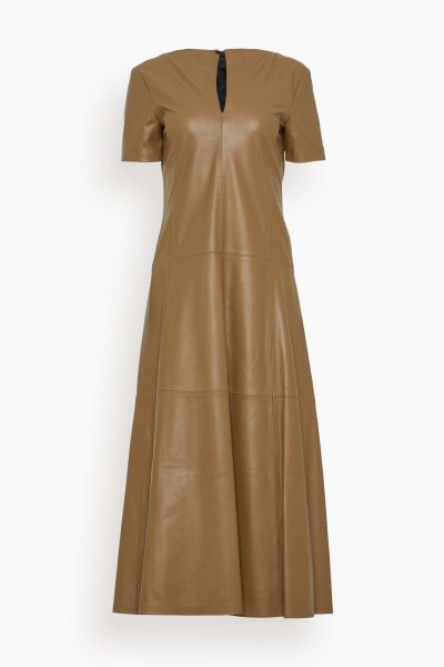 Sleek Statement Dress in Medium Olive