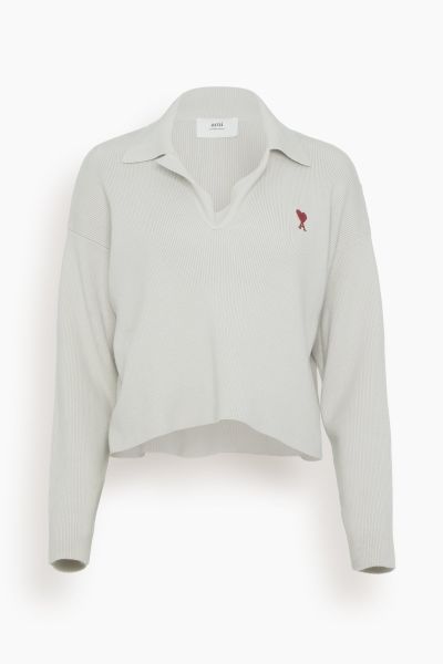 Red Ami De Coeur Polo in Chalk