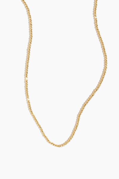 Laser Bead Chain 18-19 in 14k Yellow Gold”