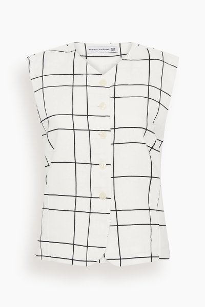 Genio Vest in Letizia Check White