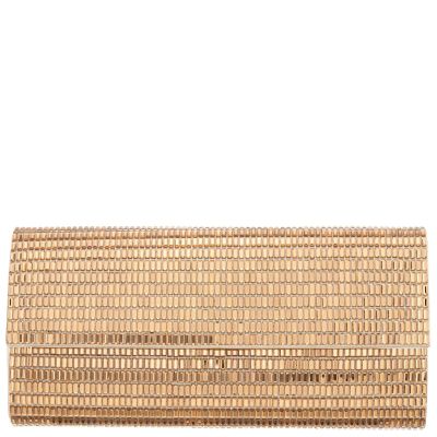 Hope-gold Allover “squares” Crystal Clutch