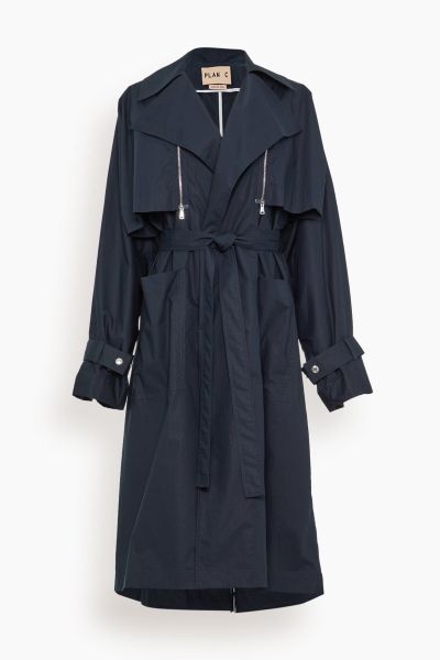 Rain Coat in Blue Black