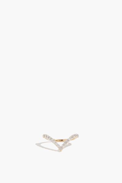 Diamond V Ring in 14k Yellow Gold