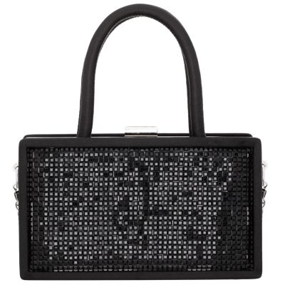 Danna-black Crystal “squares” Frame Satchel