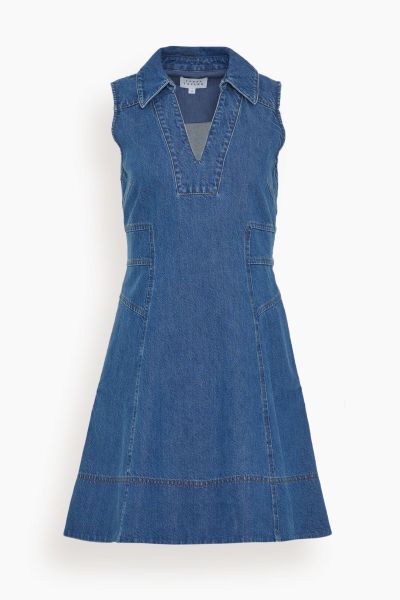 Reinata Dress in Medium Indigo Blue