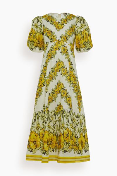 Gisela Midi Dress in Yellow