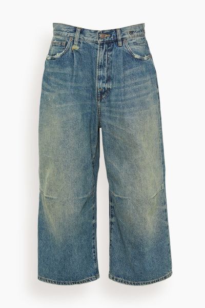 Crop Wideleg Jean in Clinton Blue