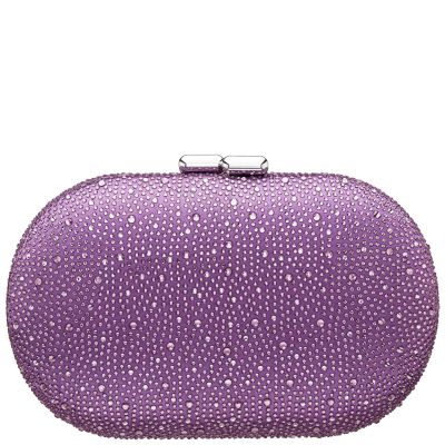 Dally-violetAllover Crystal Oval Minaudiere