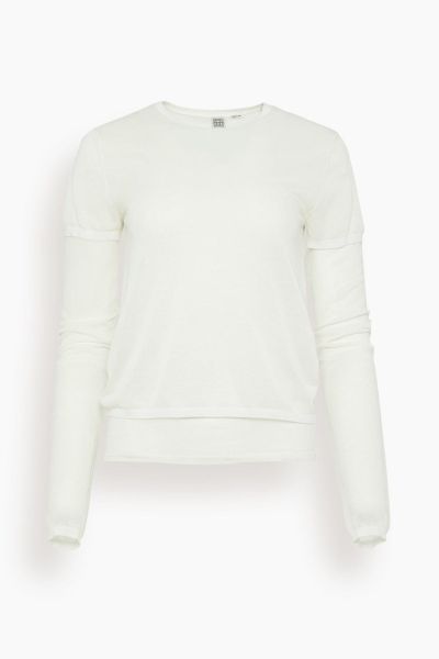 Layered Knit Tee in Talc