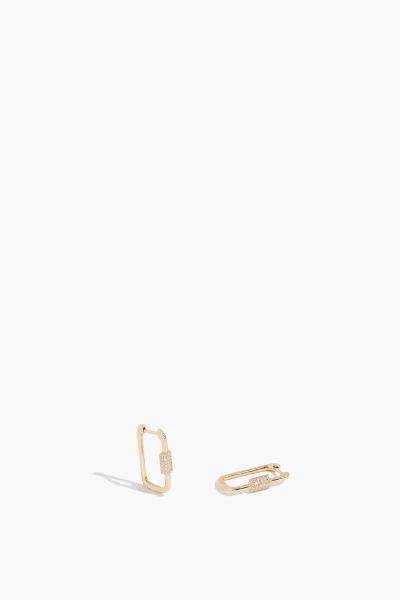 Carabiner Earrings in 14K Yellow Gold