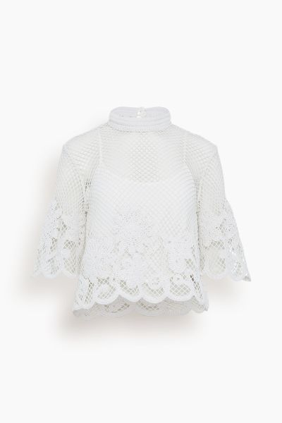 Amaani Lace Tee in White