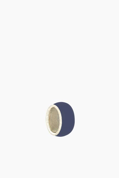 Wide Navy Enamel Bead