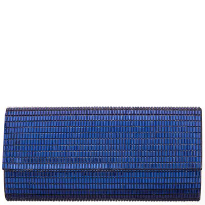 Hope-navy Allover “squares” Crystal Clutch