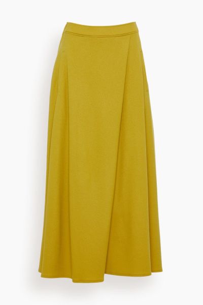 Halo Semi Flare Skirt in Mustard