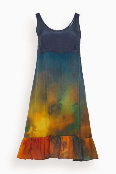 Tank Slip Dress in Tie-Dye Print