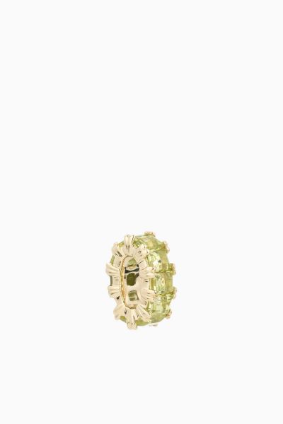 Peridot Prong Set Baguette Bead in Yellow Gold