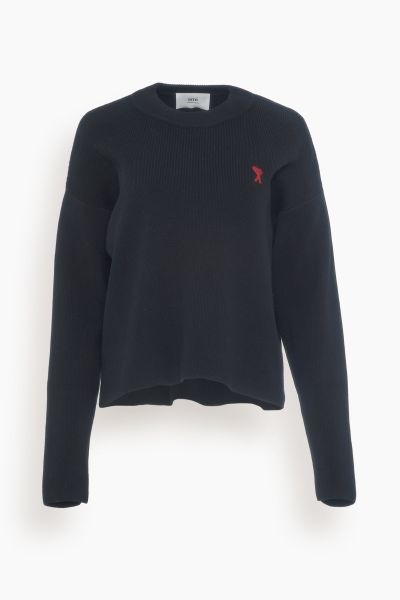 Red Ami De Coeur Crewneck Sweater in Black