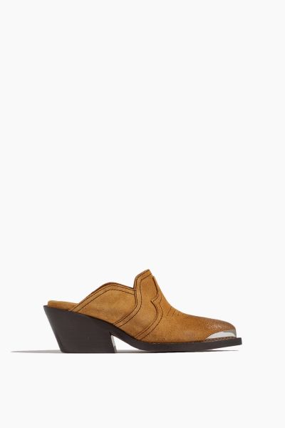 Waxed Statement Mule in Camel