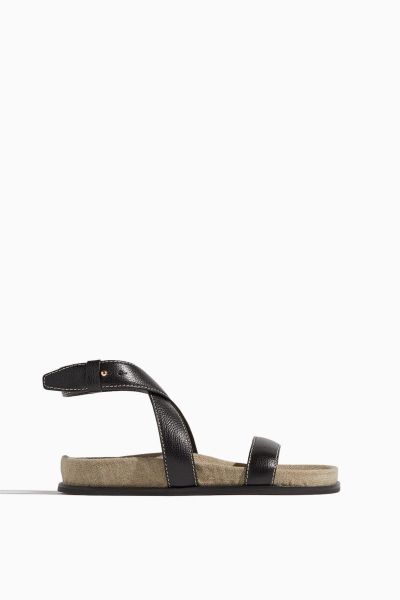 The Leather Chunky Sandal in Black