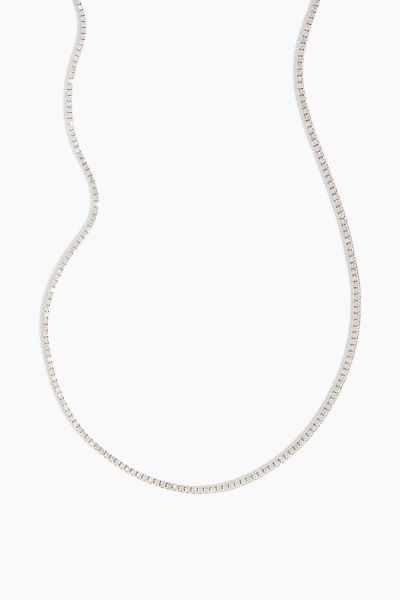 Diamond Tennis Necklace with Black Diamond Clasp