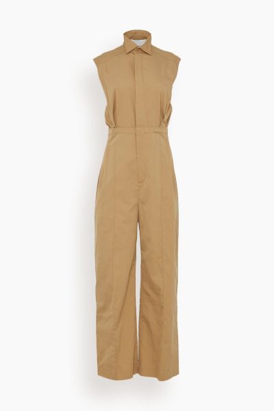 Veronica Smoking Jumpsuit in Camel