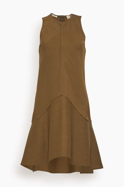 Shield Organic Wool and Silk Mini Dress in Moss