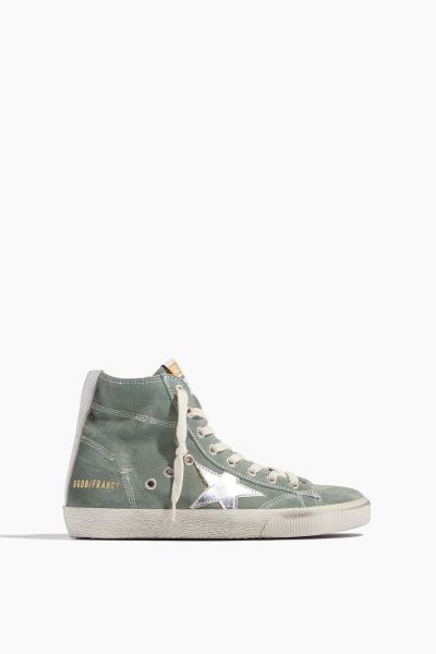 Francy Suede Sneaker in Military Green/Silver/White