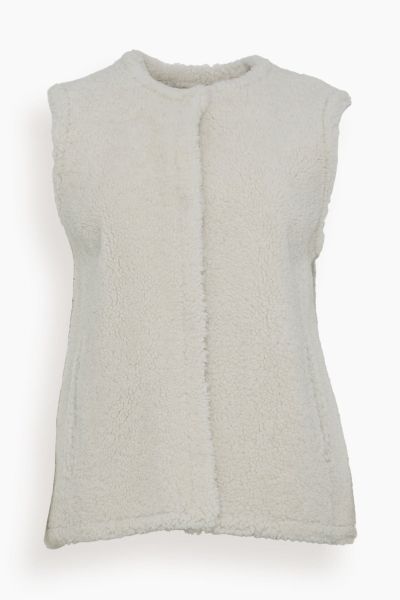 Curly Lamb Vest in Meringue