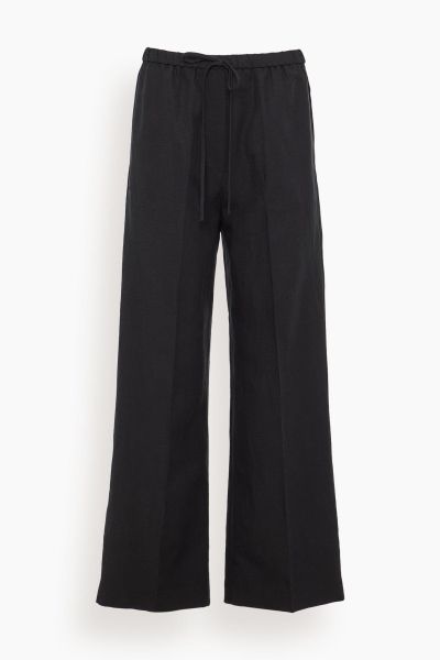 Fluid Drawstring Trousers in Black