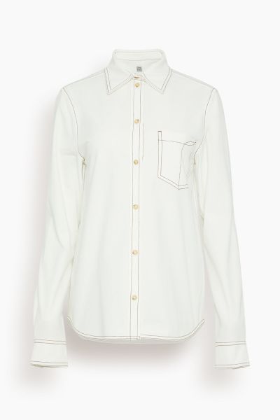 Petite Tumbled Cotton Shirt in White